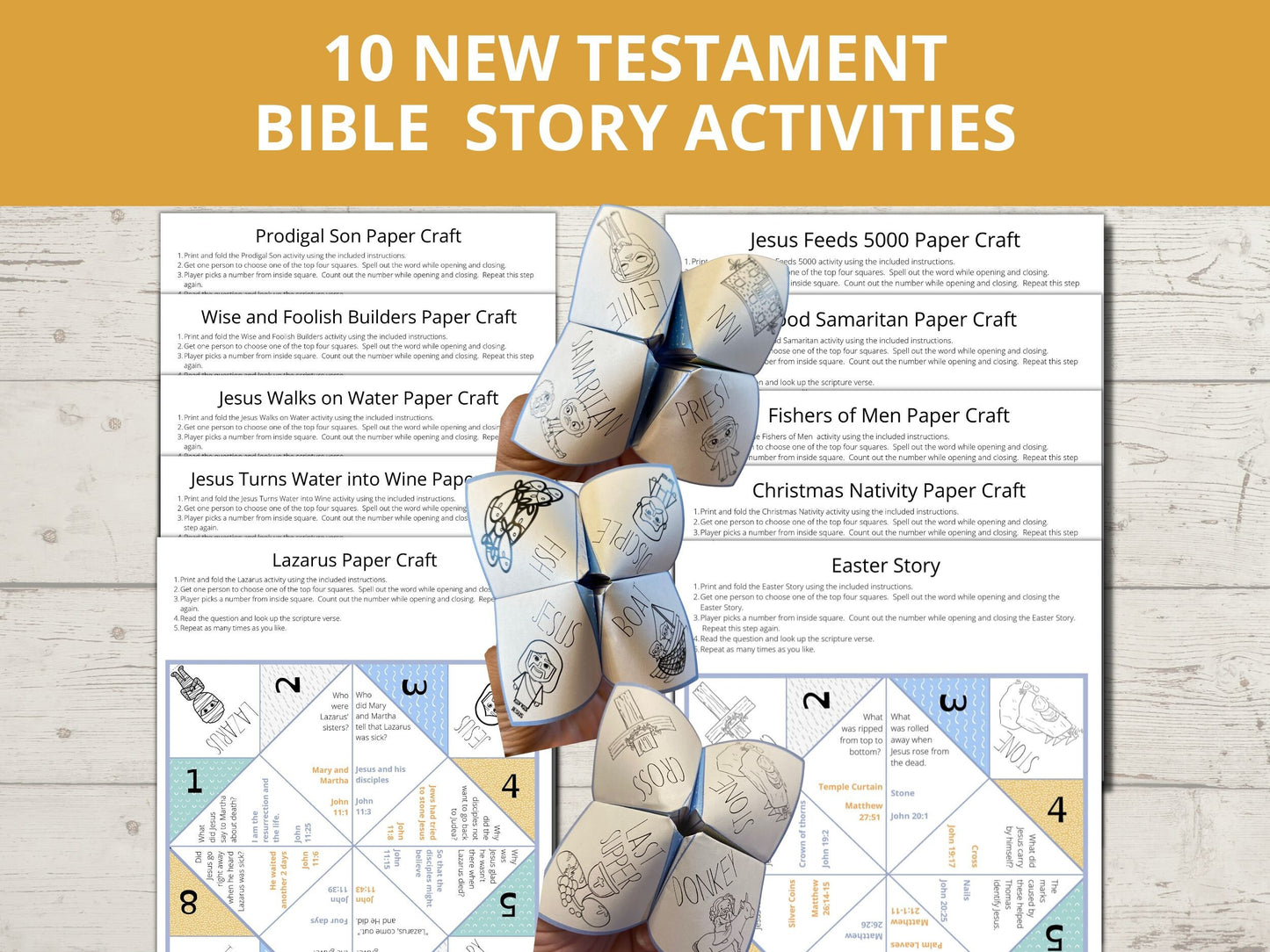 10 New Testament Printable Cootie Catchers