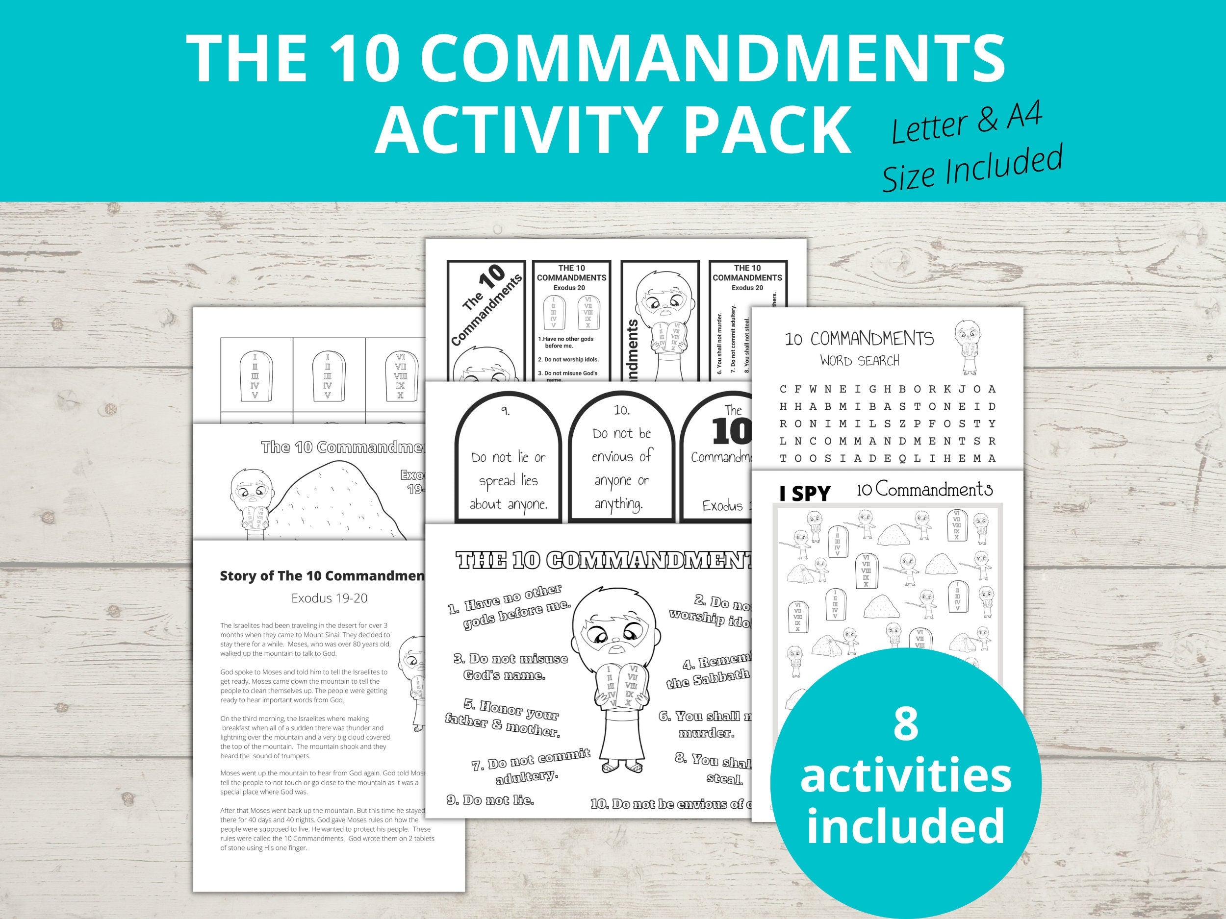 10 Commandments Printable Activity Pack – Stored Up Treasure