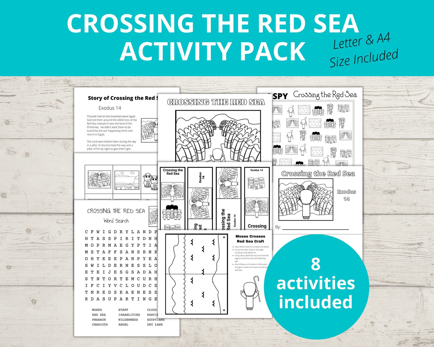 Crossing the Red Sea Printable Activity Pack