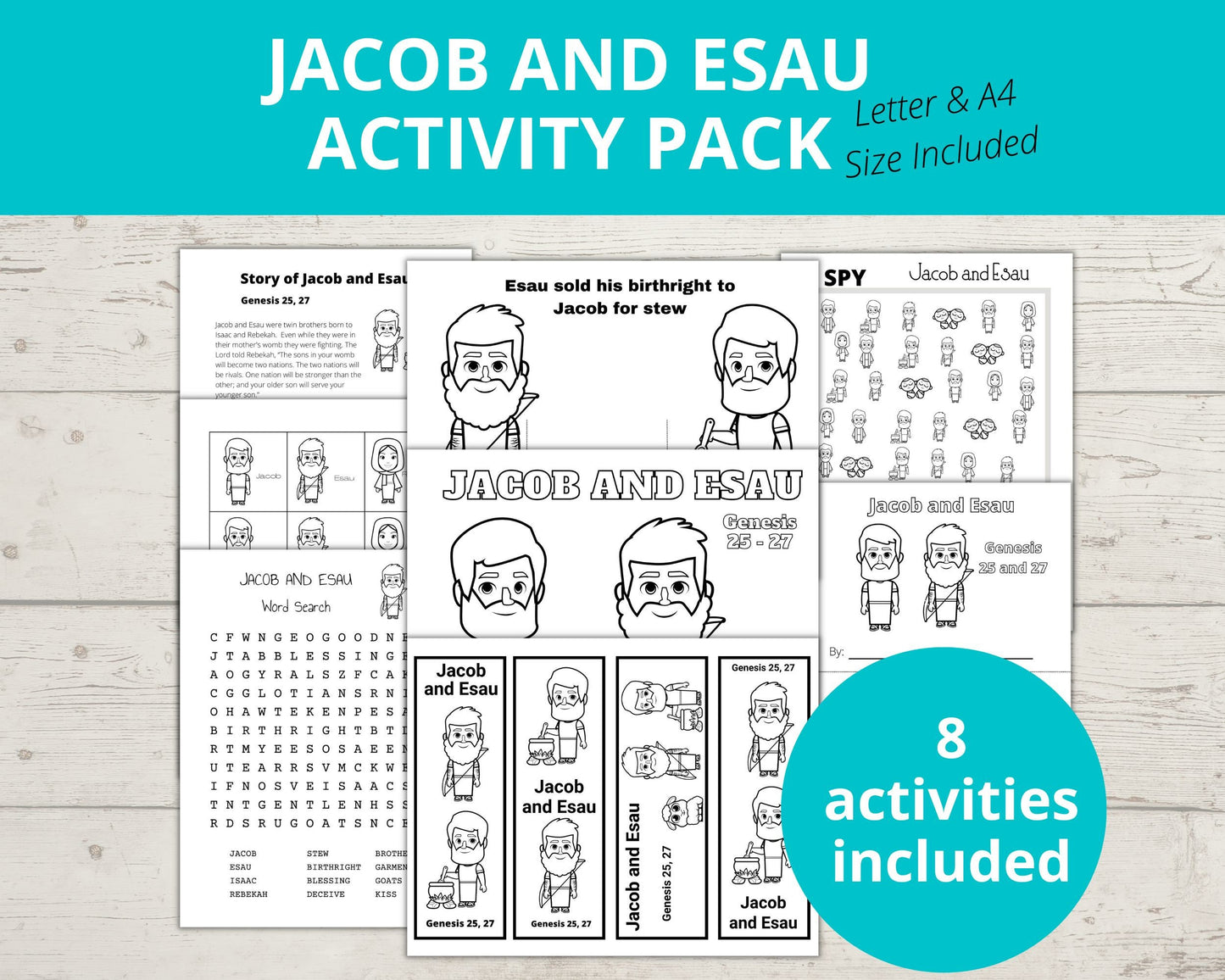 Jacob and Esau Printable Activity Pack