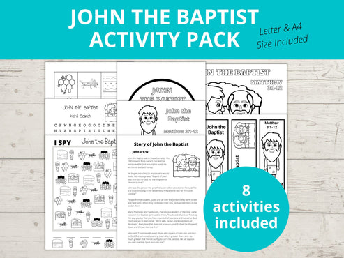 John the Baptist Printable Activity Pack – Stored Up Treasure