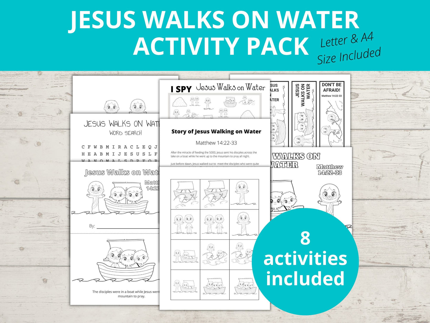 Jesus Walks On Water Printable Activity Pack