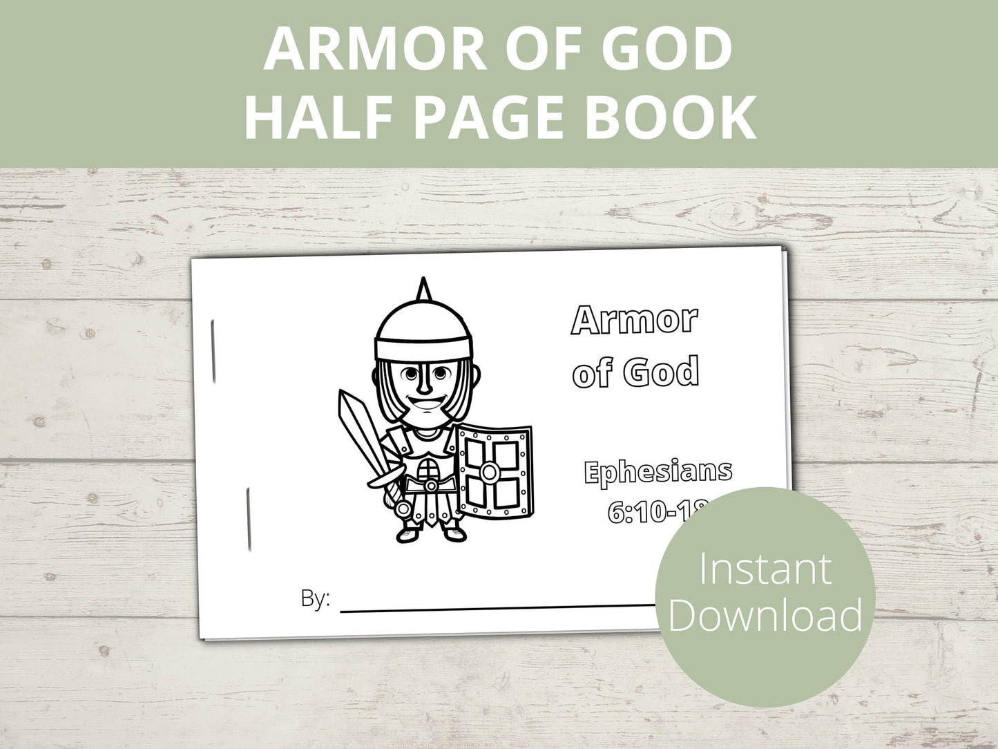 Armor of God Printable Half Page Book