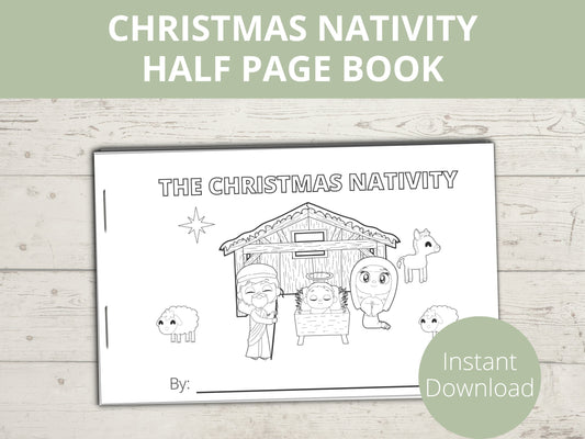 Christmas Nativity Printable Half Page Book