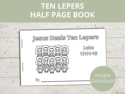 Jesus Heals the Lepers Printable Half Page Book