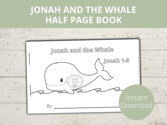 Jonah and the Whale Printable Half Page Book