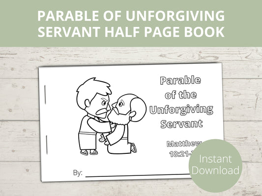 Parable of Unforgiving Servant Printable Half Page Book