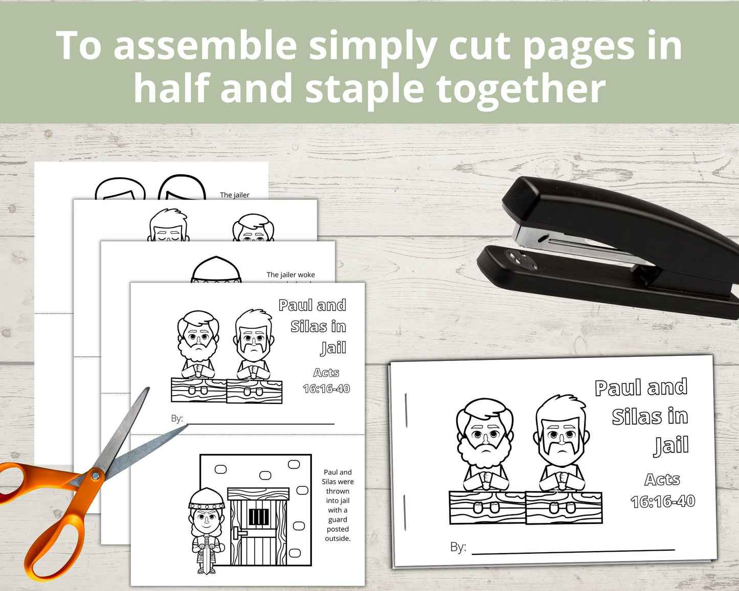 Paul and Silas Printable Half Page Book