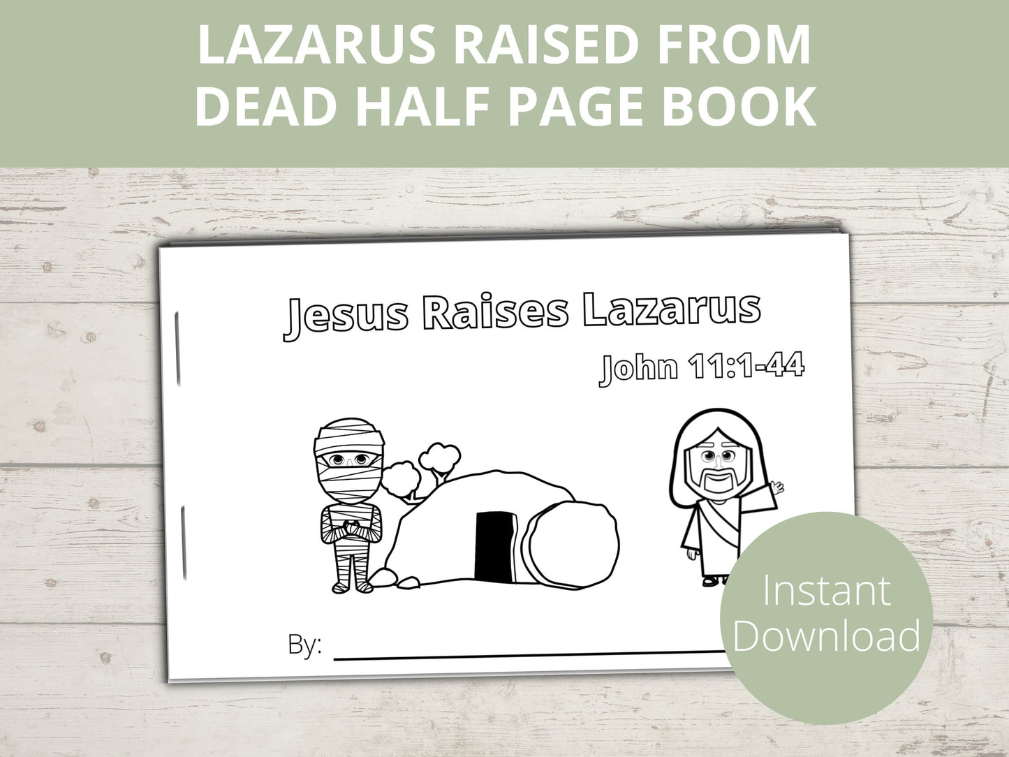 Jesus Raises Lazarus Printable Half Page Book