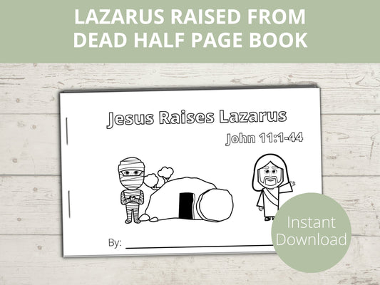 Jesus Raises Lazarus Printable Half Page Book