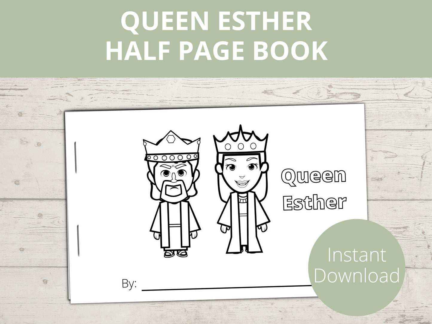 Queen Esther Printable Half Page Book