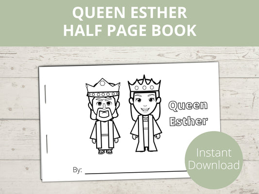 Queen Esther Printable Half Page Book