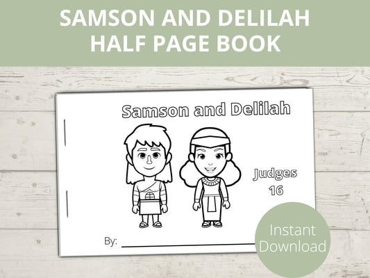 Samson and Delilah Printable Half Page Book