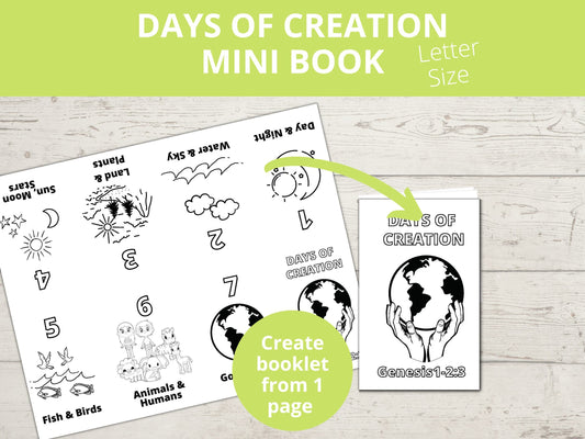 Days of Creation Printable Mini Book