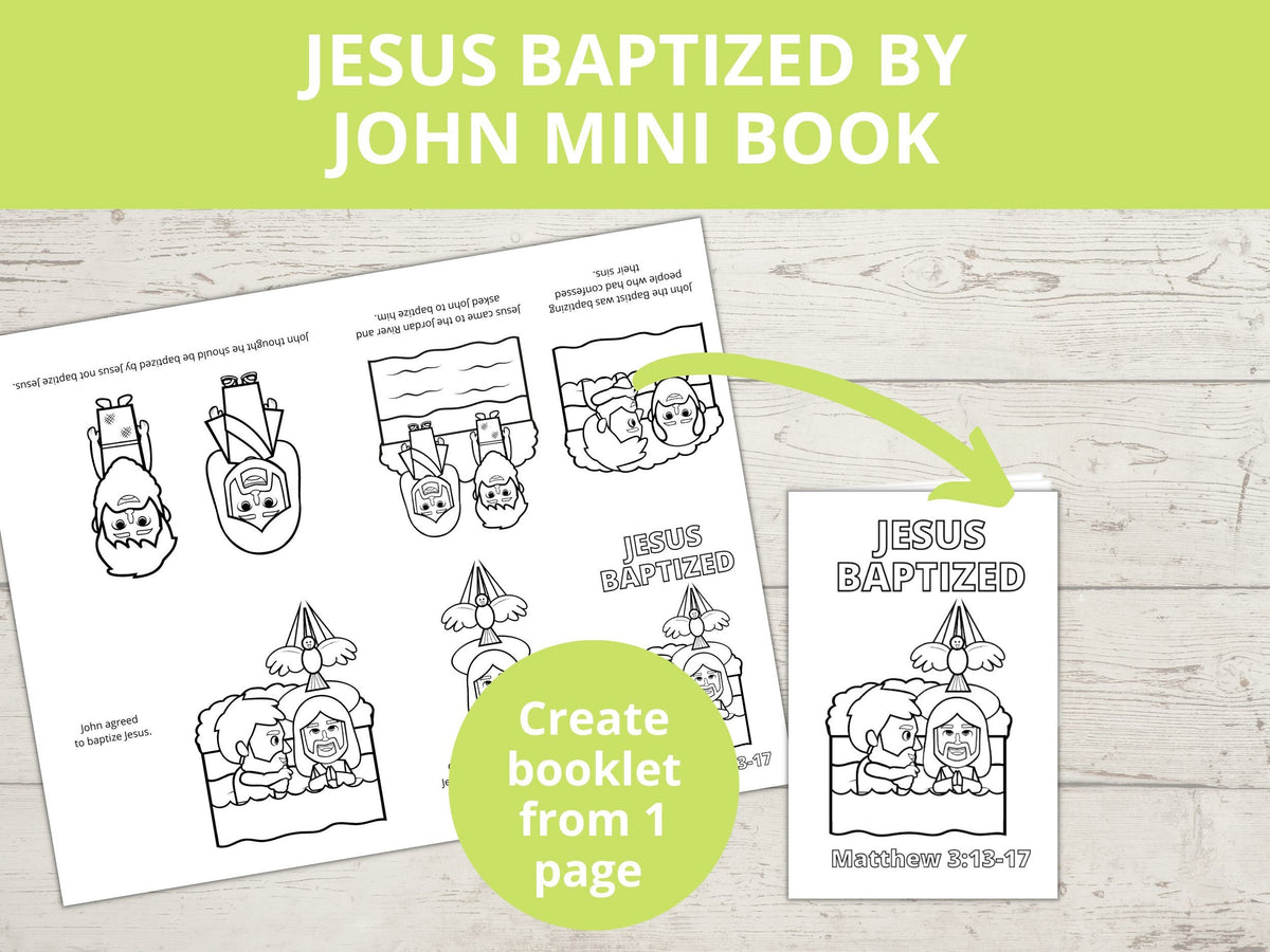 Jesus Baptism Printable Mini Book – Stored Up Treasure