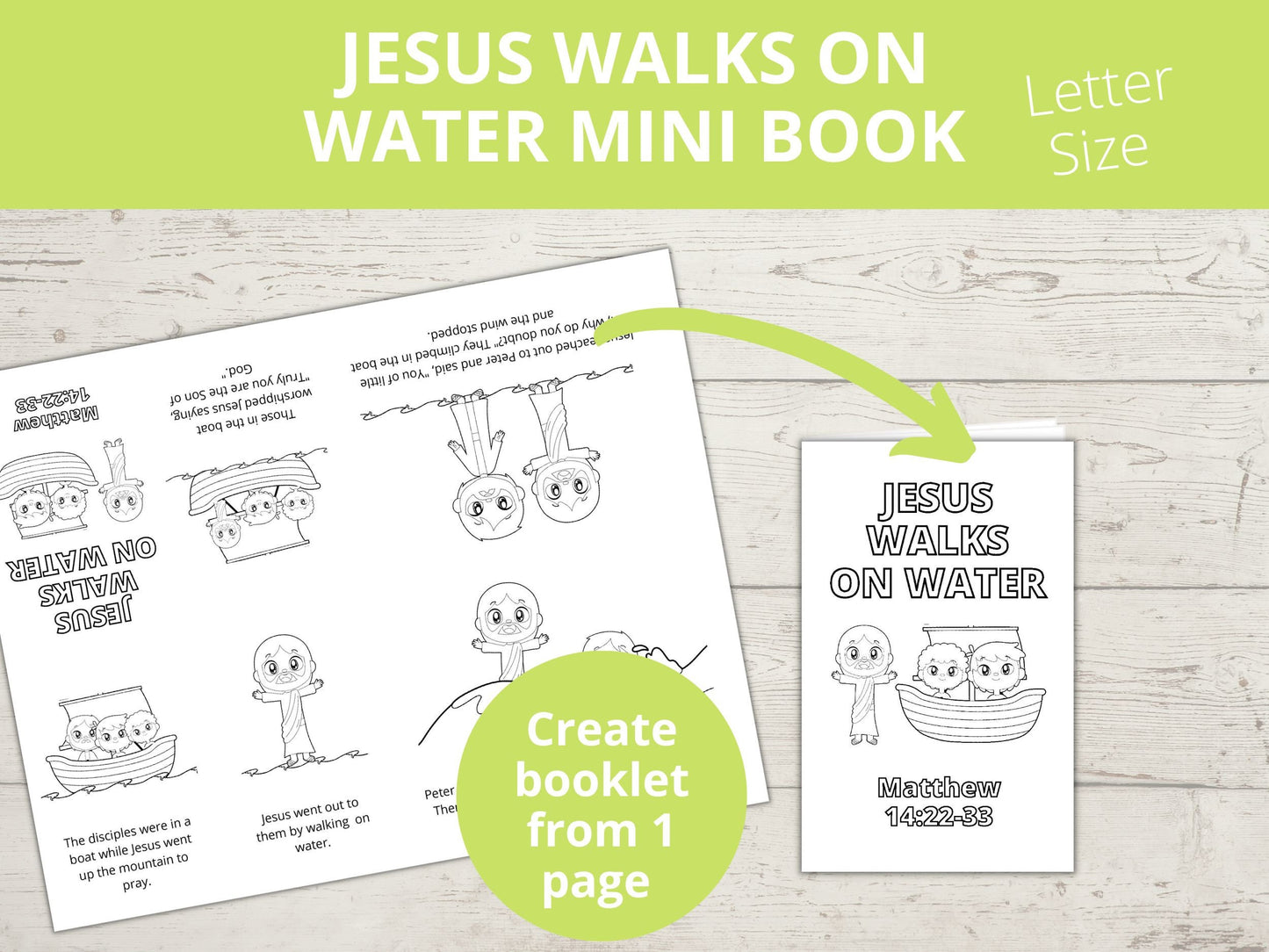 Jesus Walks on Water Printable Mini Book