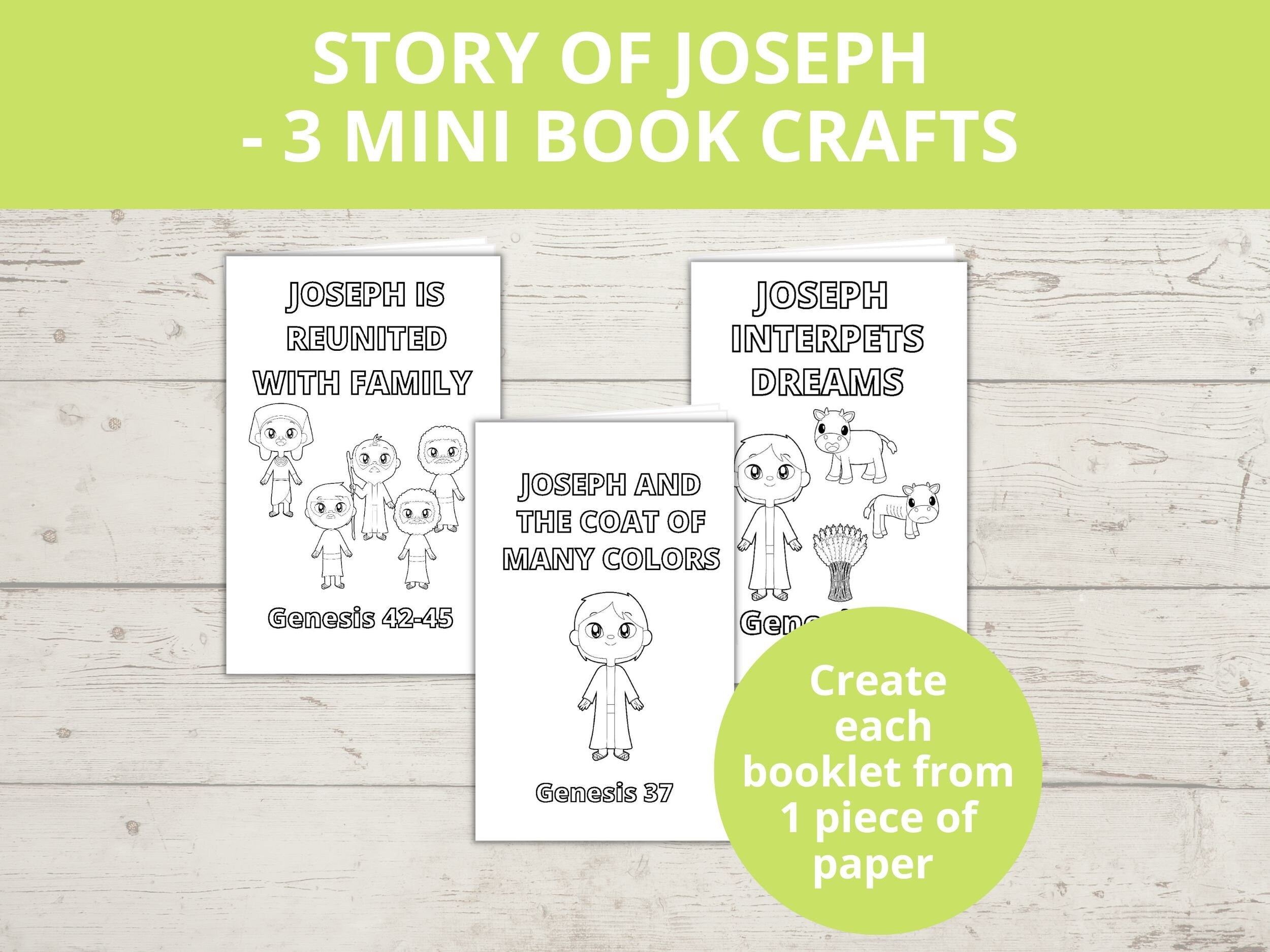 Joseph Mini Book Joseph and the Coat of Many Colors Printable Mini Book – Stored Up Treasure