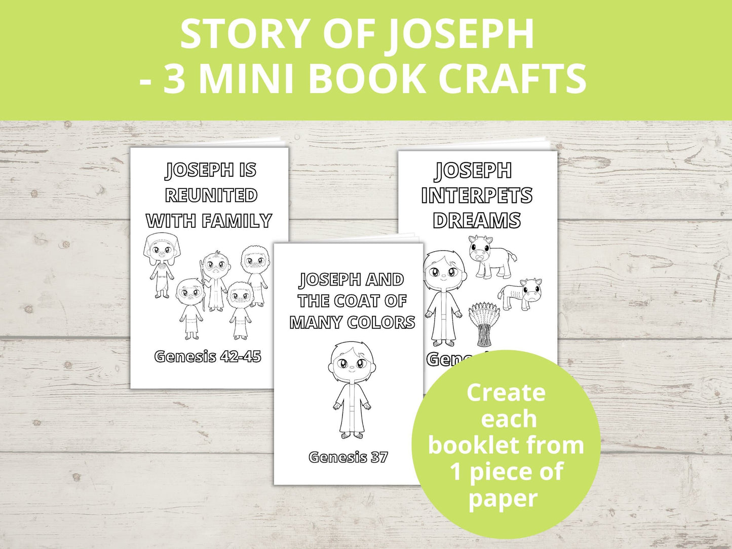 Joseph and the Coat of Many Colors Printable Mini Book