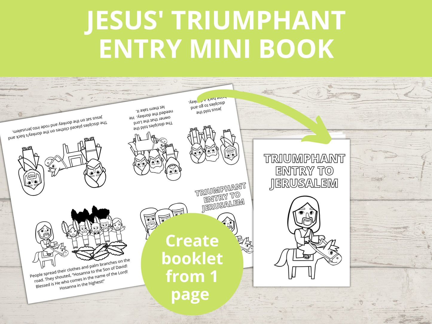 Jesus Triumphant Entry to Jerusalem Printable Mini Book