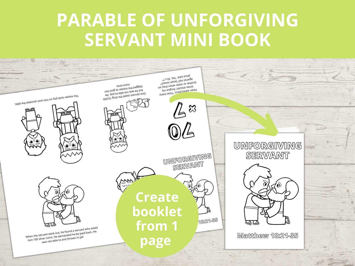 Parable of Unforgiving Servant Printable Mini Book