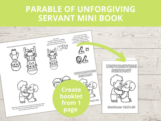 Parable of Unforgiving Servant Printable Mini Book