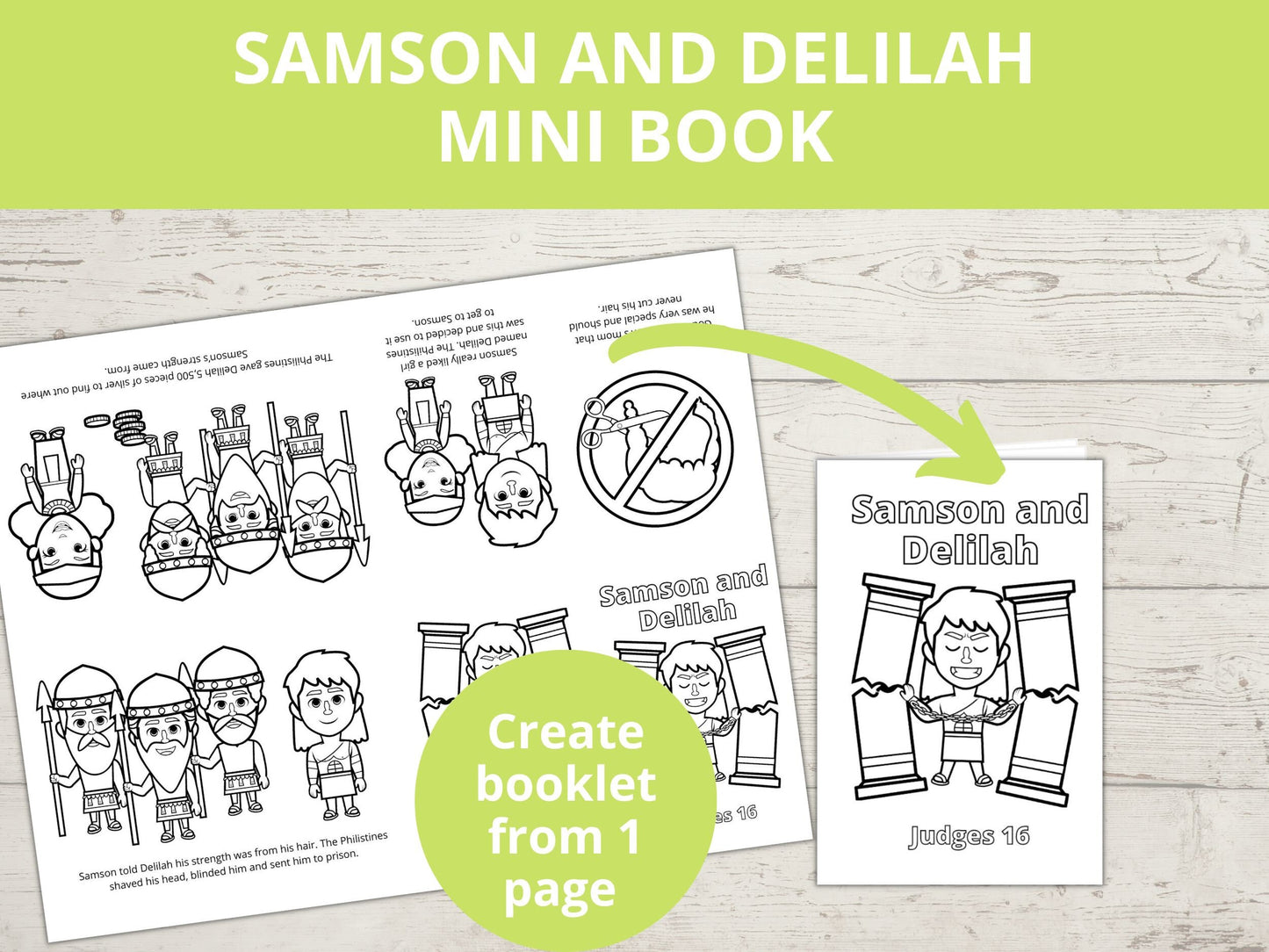 Samson and Delilah Printable Mini book