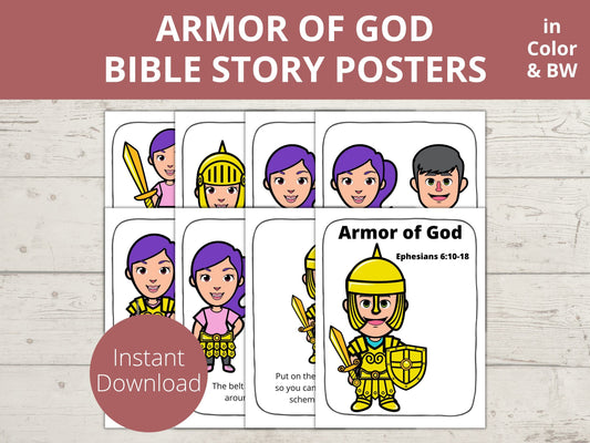 Armor of God Posters and Coloring Pages