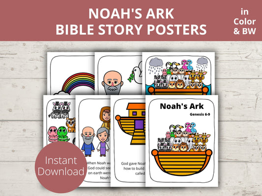 Noah's Ark Printable Posters and Coloring Pages