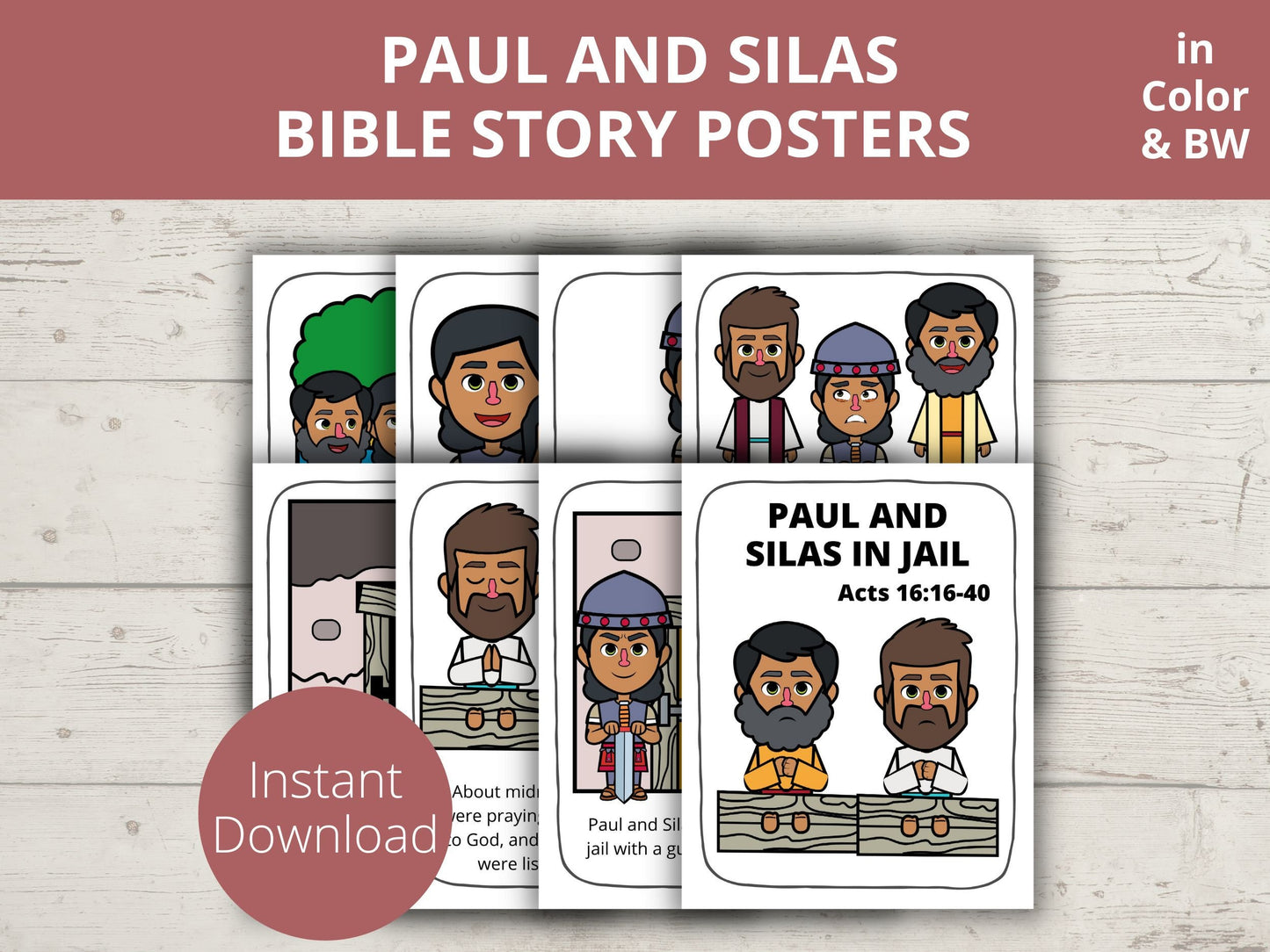 Paul and Silas Printable Posters and Coloring Pages