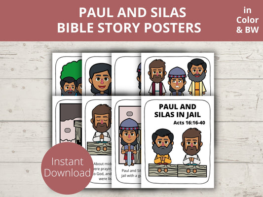 Paul and Silas Printable Posters and Coloring Pages