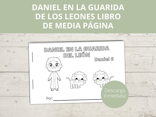 Spanish - Daniel and the Lion's Den Printable Half Page Book