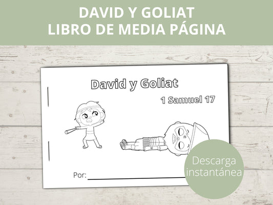 Spanish -  David and Goliath Printable Half Page Book