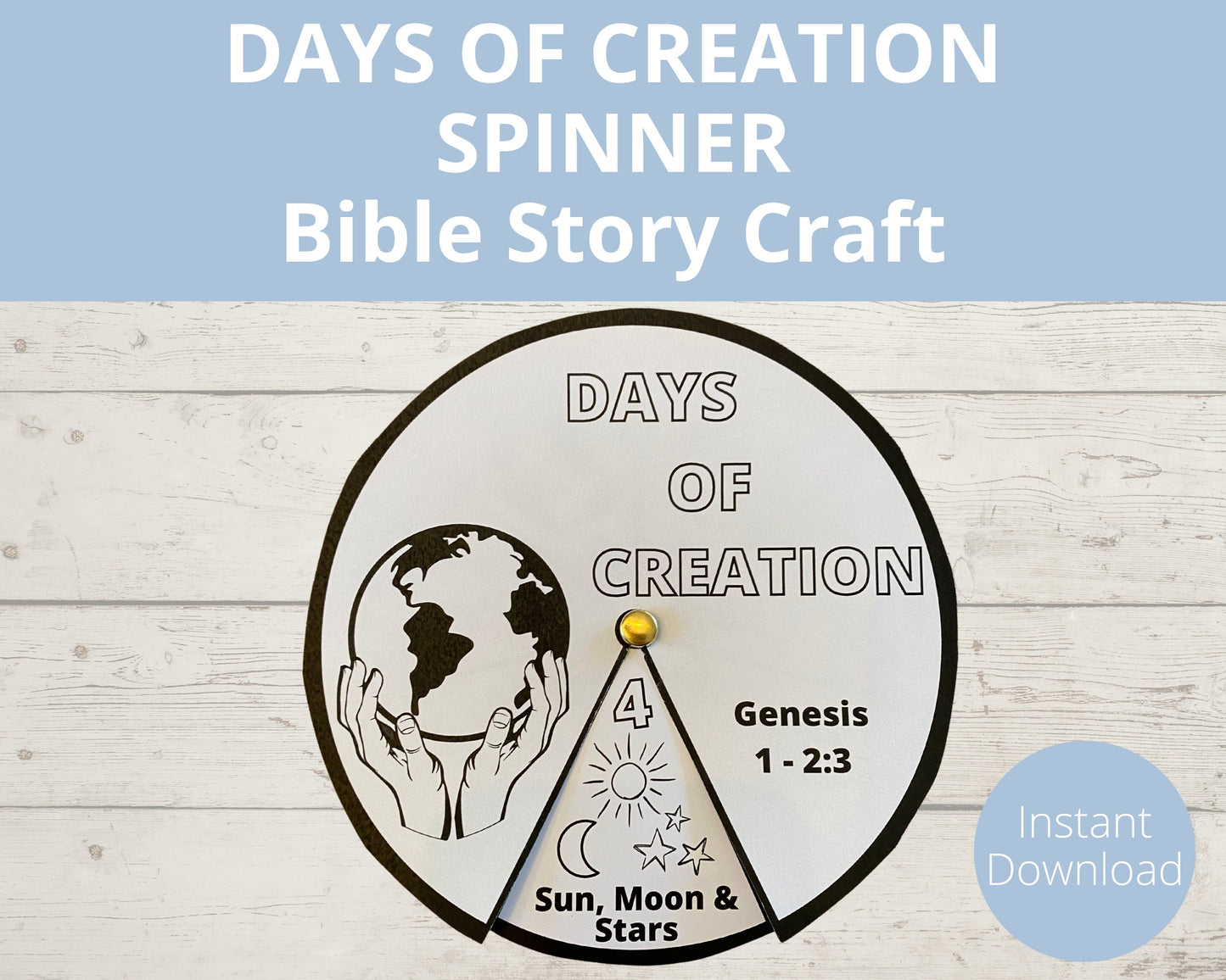 Days of Creation Printable Spinner