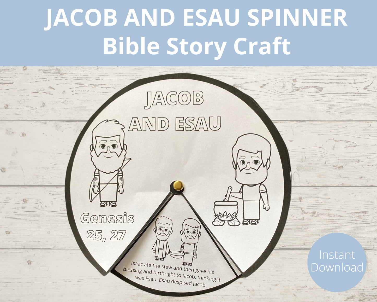 Jacob and Esau Printable Spinner