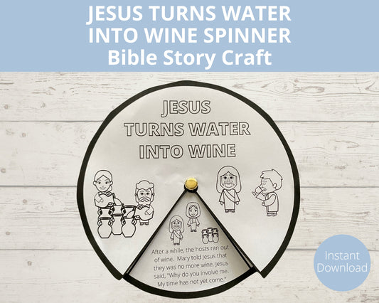 Jesus Turns Water into Wine Printable Spinner