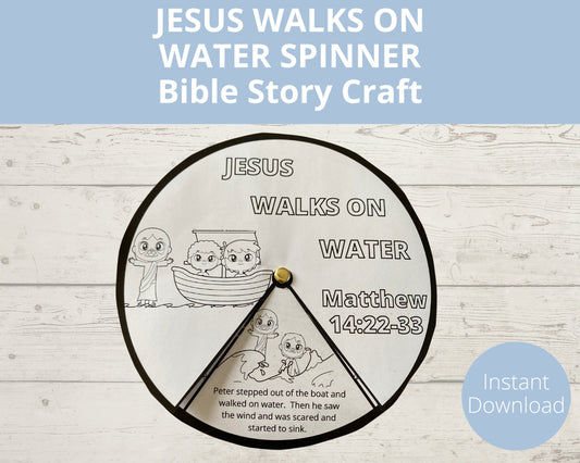 Jesus Walks on Water Printable Spinner