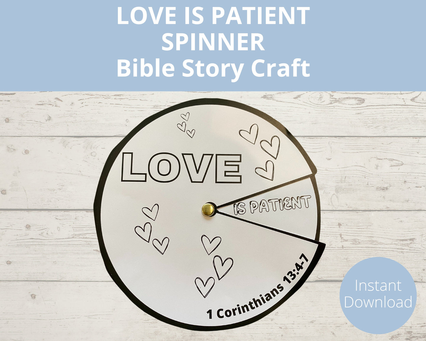 Love is Patient Love is Kind Printable Spinner