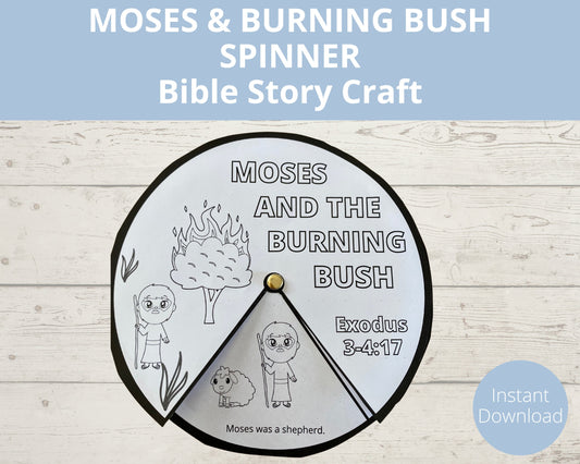 Moses and the Burning Bush Printable Spinner