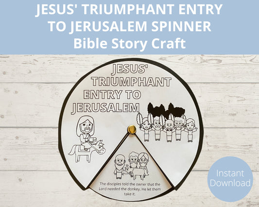 Jesus Triumphant Entry to Jerusalem Printable Spinner