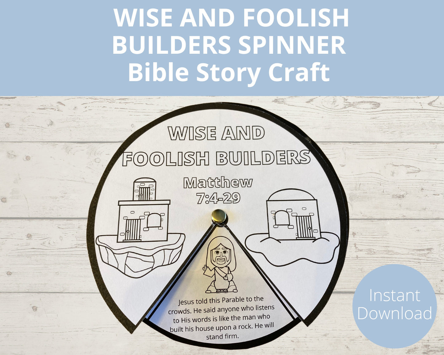 Wise and Foolish Builder Printable Spinner