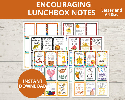 Printable Lunchbox Notes for Kids