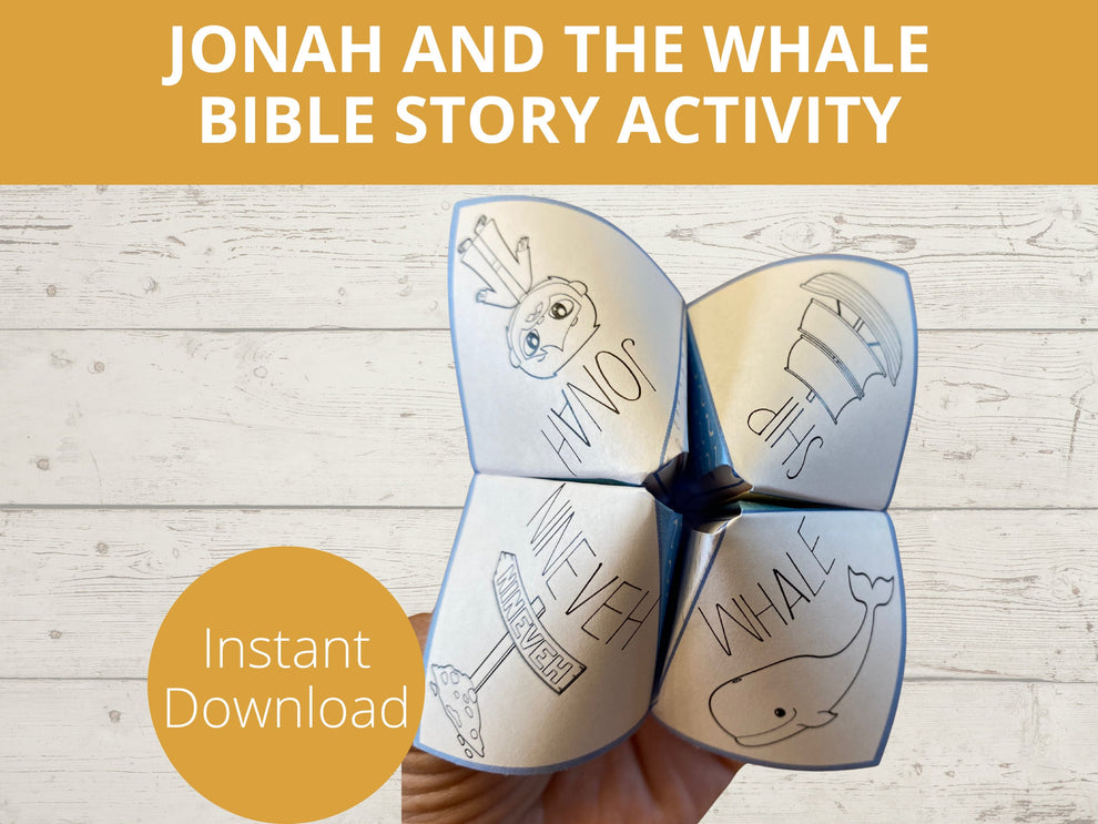 Jonah and the Whale Printable Cootie Catcher – Stored Up Treasure
