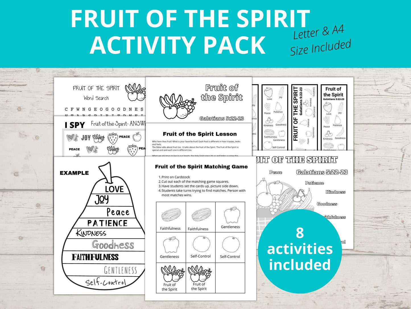 Fruit of the Spirit Printable Activity pack