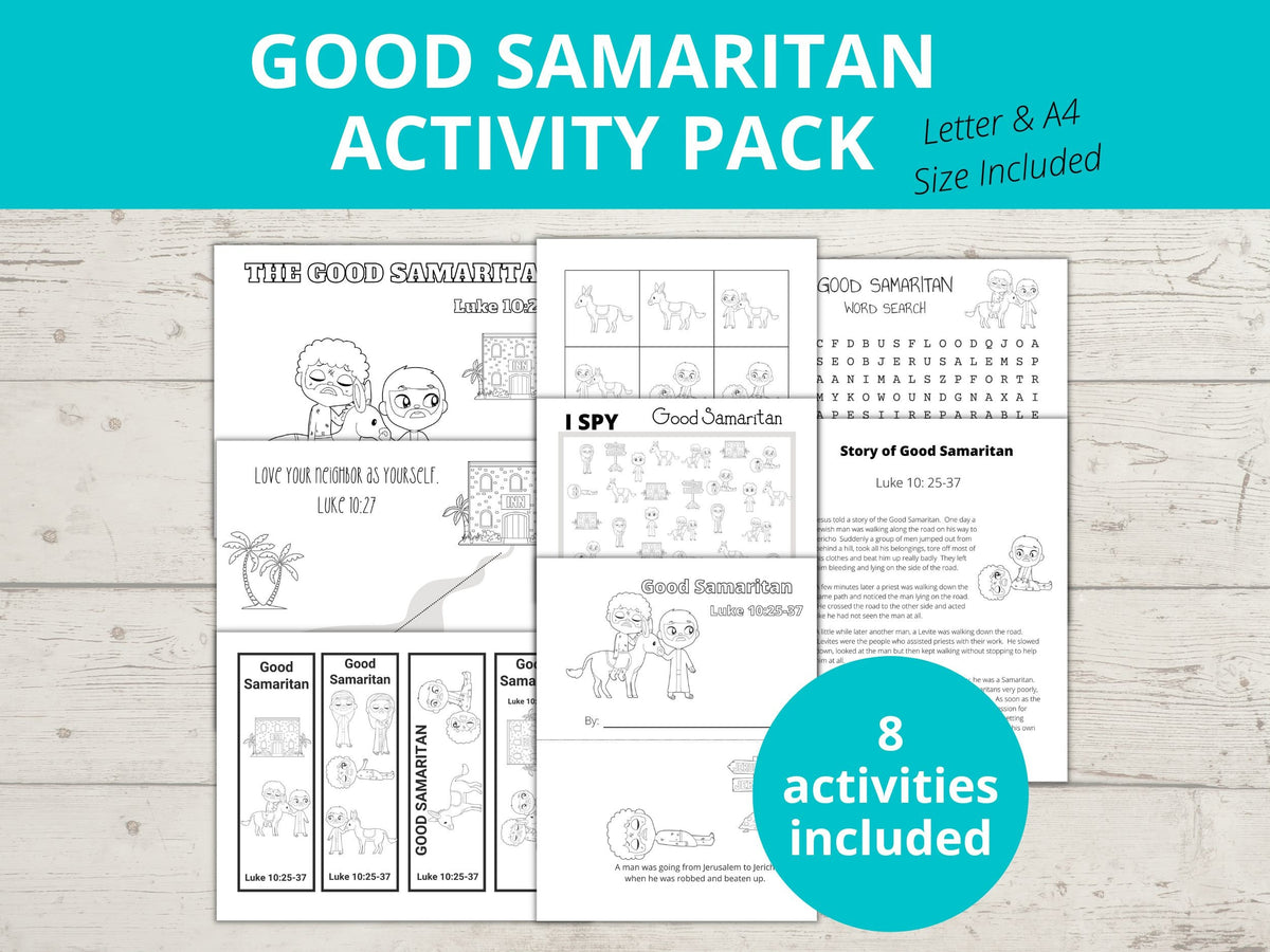 Good Samaritan Sequence Activity Good Samaritan Printable Activity Pack – Stored Up Treasure