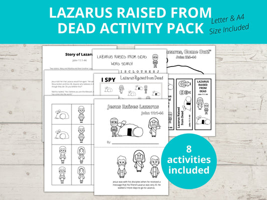 Jesus Raises Lazarus from the Dead Activity Pack