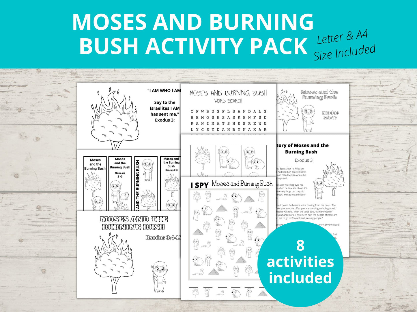 Moses and the Burning Bush Printable Activity Pack