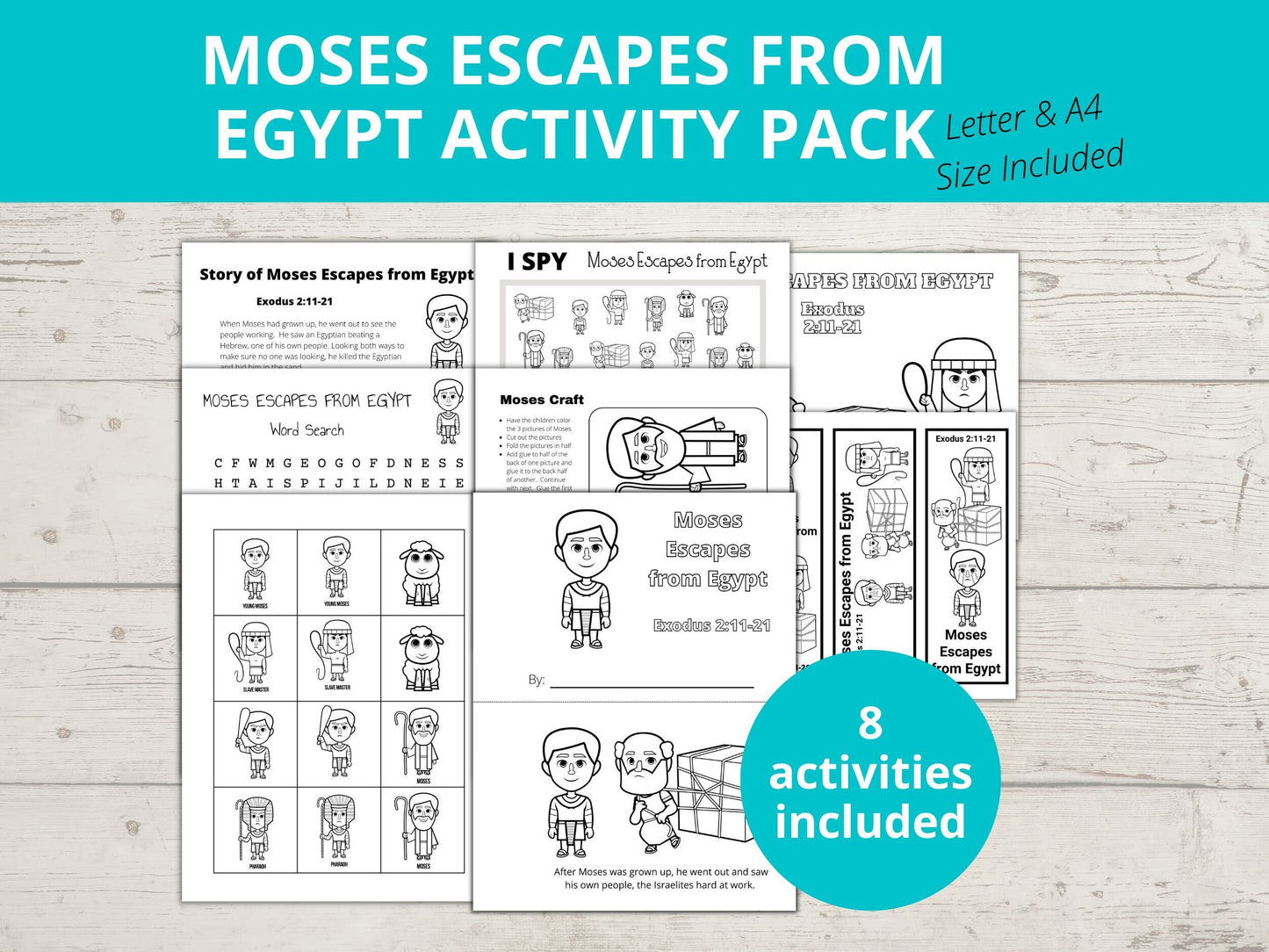 Moses Escapes from Egypt Printable Activity Pack