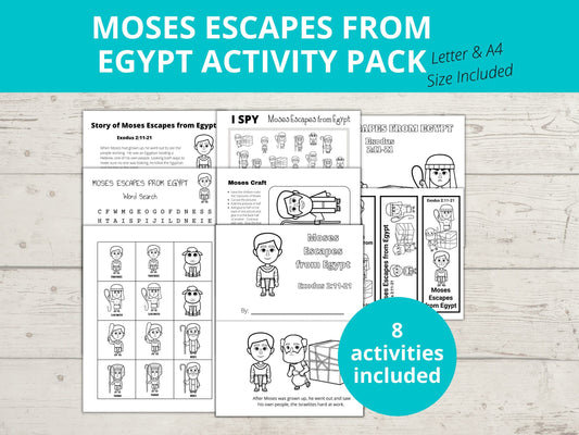 Moses Escapes from Egypt Printable Activity Pack