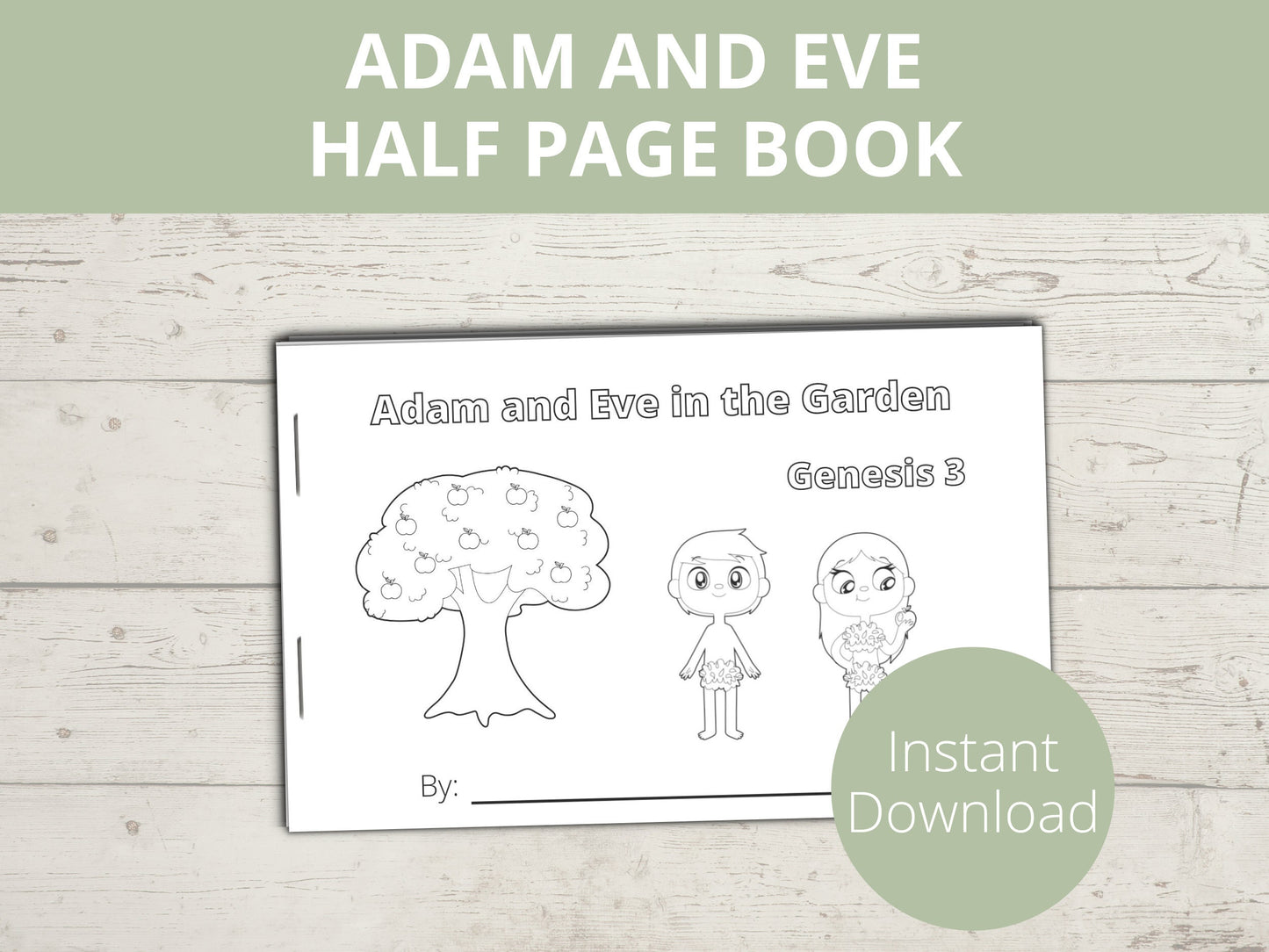 Adam and Eve Printable Half Page Book