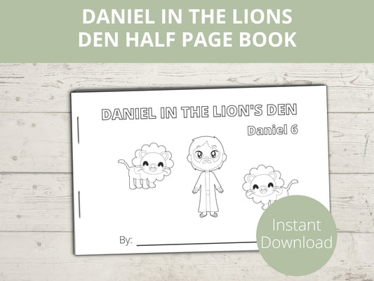 Daniel in the Lions Den Printable Half Page book